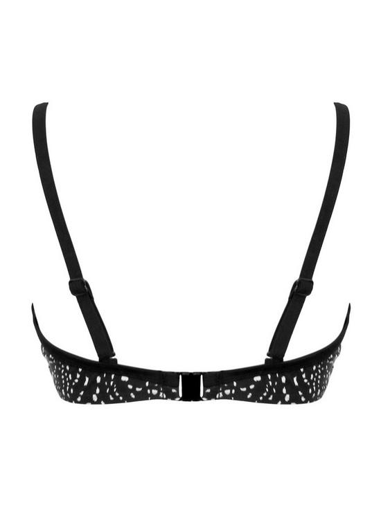 Rhodes Underwired Padded Bikini Top In Black & White - Pour Moi
