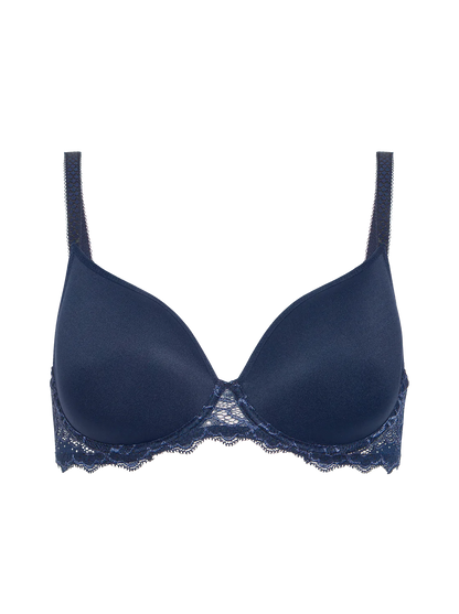 Caresse 3D Spacer Plunge T-Shirt Bra In Ink Blue - Simone Perele