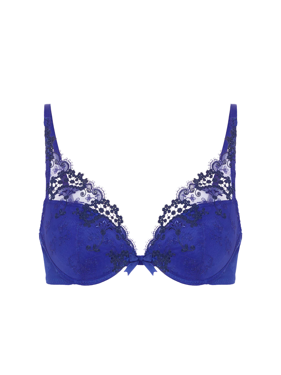 Wish Push Up Bra With Embroidery In Electric Blue - Simone Perele