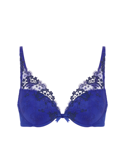 Wish Push Up Bra With Embroidery In Electric Blue - Simone Perele