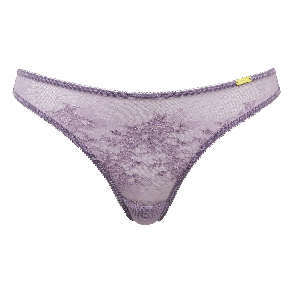 Glossies Lace Thong In Ultra Violet - Gossard