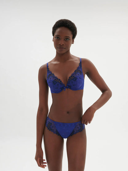 Wish Push Up Bra With Embroidery In Electric Blue - Simone Perele