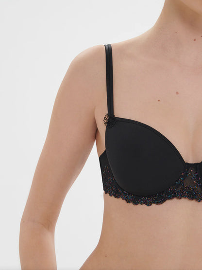 Delice Squared Neckline Spacer Bra In Noir Gem - Simone Perele