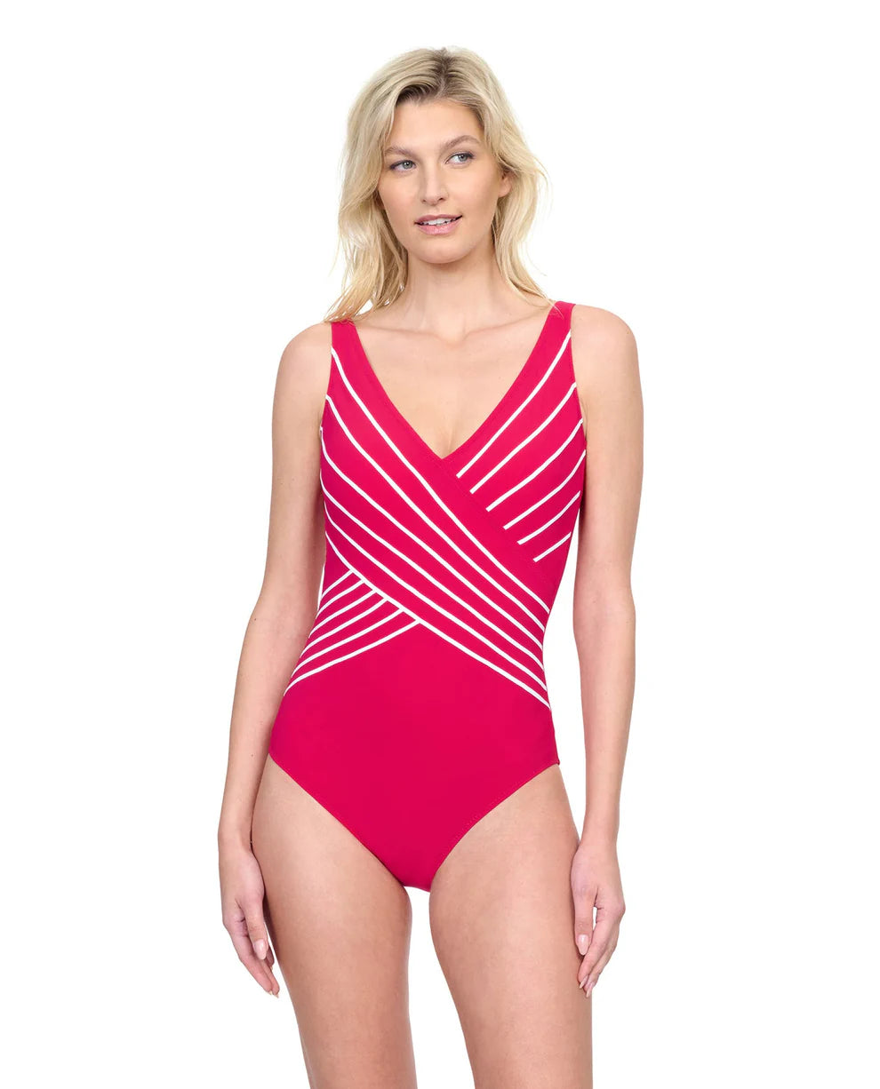 Embrace V-Neck Surplice Swimsuit In Fuchsia - Gottex