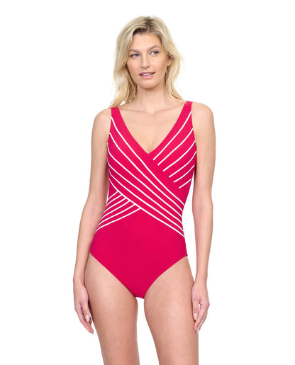 Embrace V-Neck Surplice Swimsuit In Fuchsia - Gottex