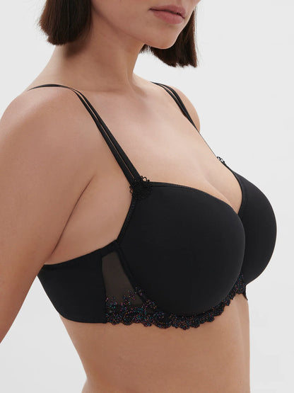 Delice Squared Neckline Spacer Bra In Noir Gem - Simone Perele