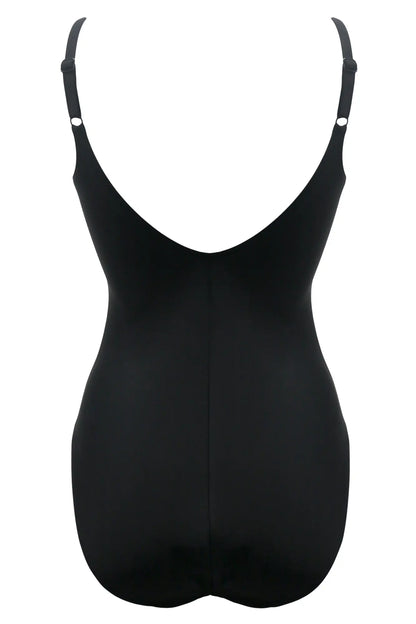 St Lucia Scoop Neck Control Swimsuit In Black - Pour Moi