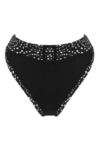 Rhodes High Waist Bikini Brief In Black & White - Pour Moi