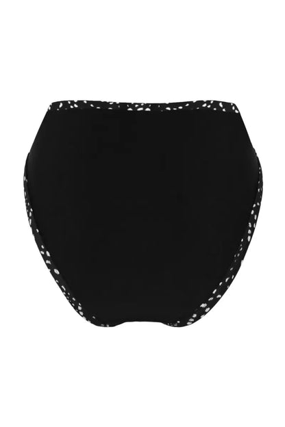 Rhodes High Waist Bikini Brief In Black & White - Pour Moi
