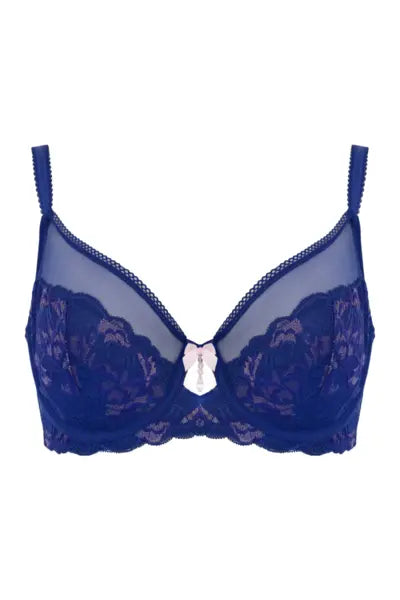 Ooo La La Non Padded Bra In Cobalt & Blush  - Pour Moi