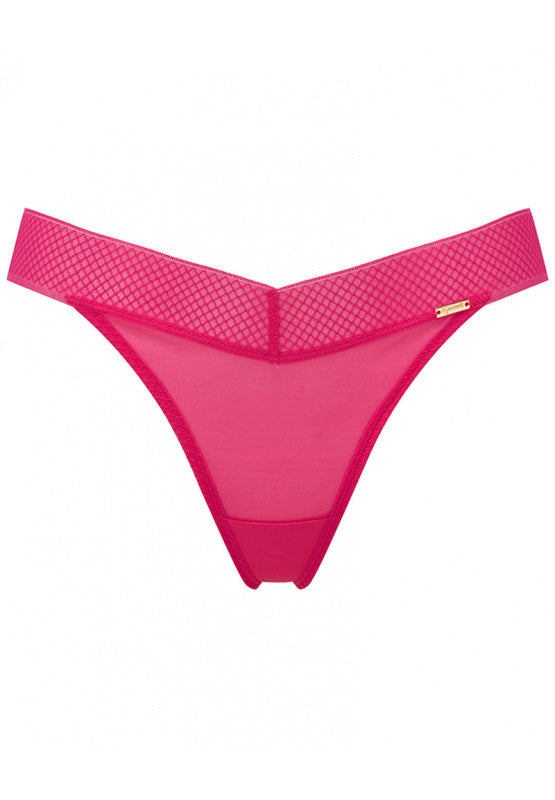 Glossies Lace Thong In Magenta - Gossard