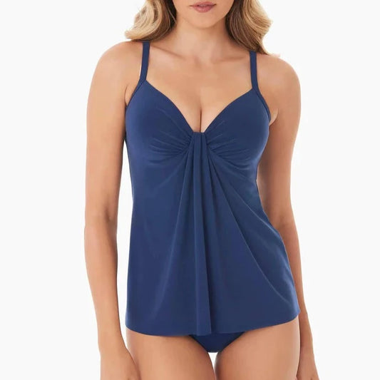 Rock Solid Marina Tankini In Midnight Blue - Miracle Suit