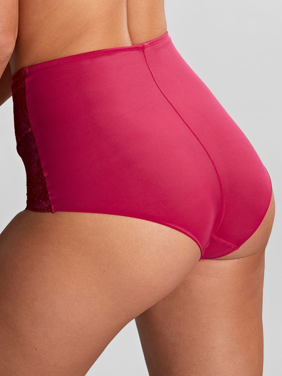 Clara High Waist Brief In Orchid & Red - Panache