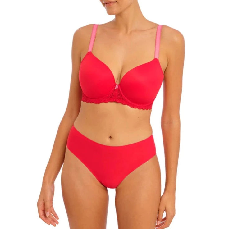 Offbeat Moulded Demi T-Shirt Bra In Chill Red - Freya
