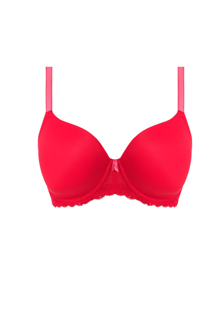 Offbeat Moulded Demi T-Shirt Bra In Chill Red - Freya