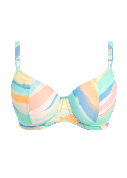 Summer Reef Plunge Bikini Top In Aqua - Freya