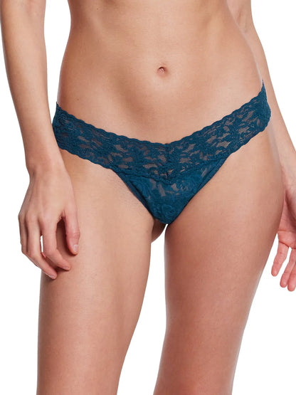 Low Rise Signature Lace Thong In Riviera - Hanky Panky