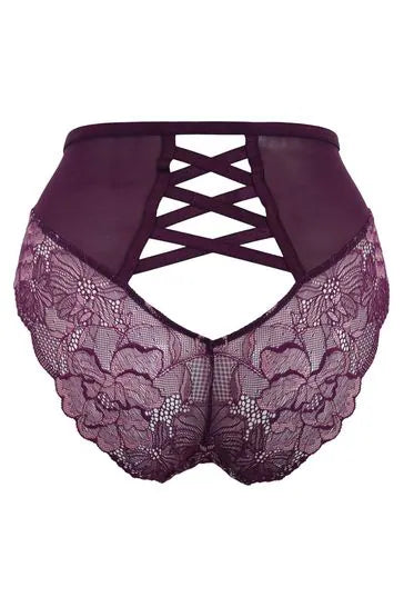 After Hours High-Waist Brief In Blackberry & Pink - Pour Moi