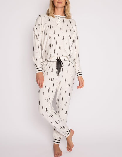 May The Forest Be With You Sleepwear Top In Ivory - PJ Salvage