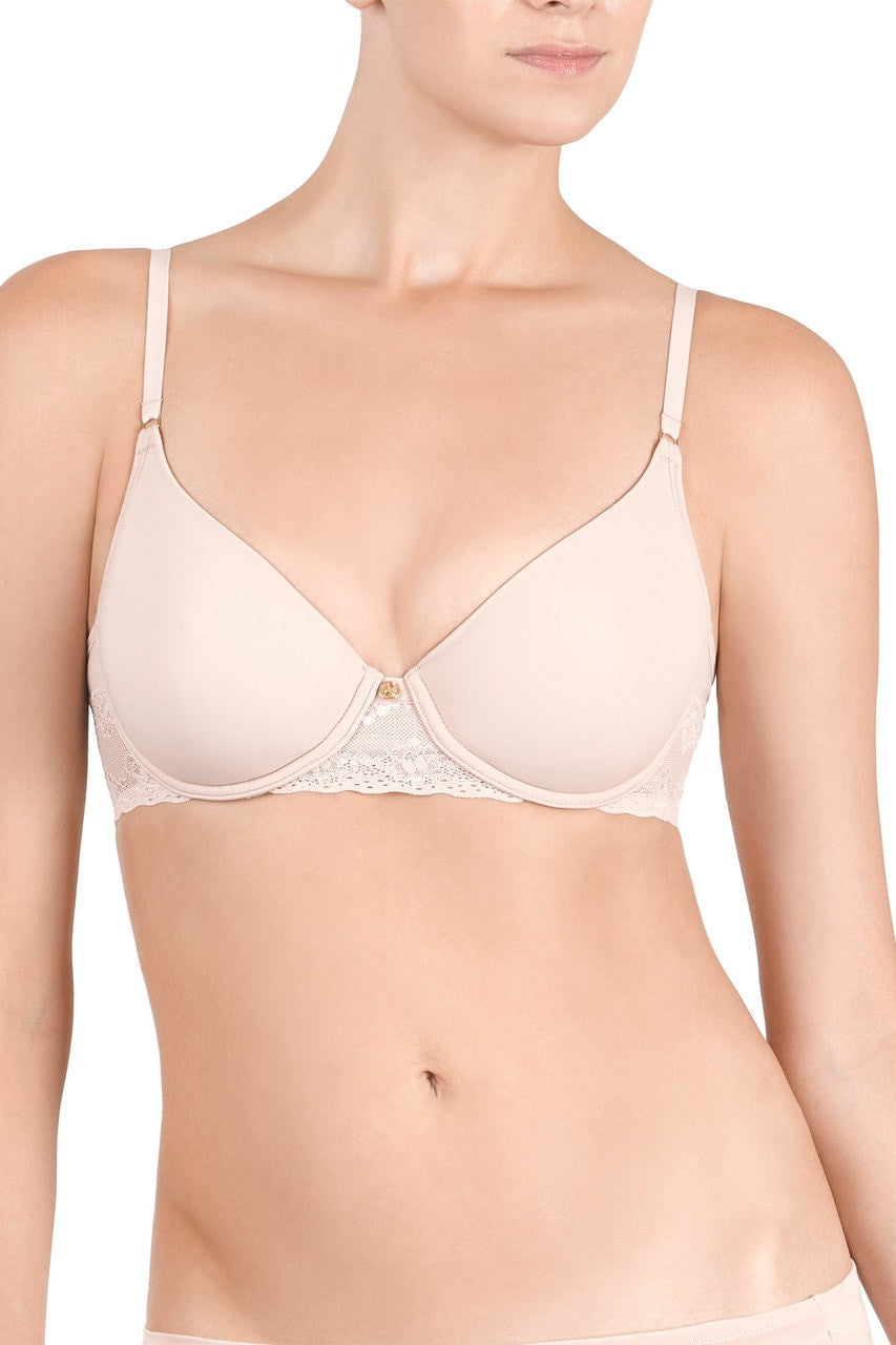 Model wearing Bliss Perfection Contour Bra In Mocha - Natori, front view