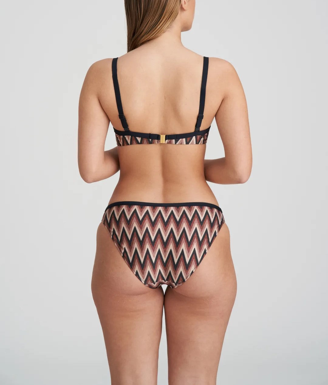 Model wearing Su Ana Plunge Bikini Top In Miramar - Marie Jo, back view