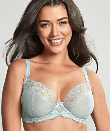 Ana Plunge Bra In Ash Rose & Blue - Panache