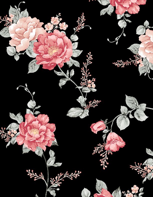Livia Printed PJ In Black & Floral - Flora Nikrooz