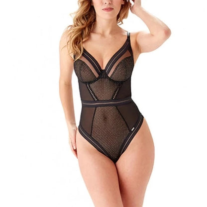 Contradiction Plunge Body In Black & Silver - Gossard