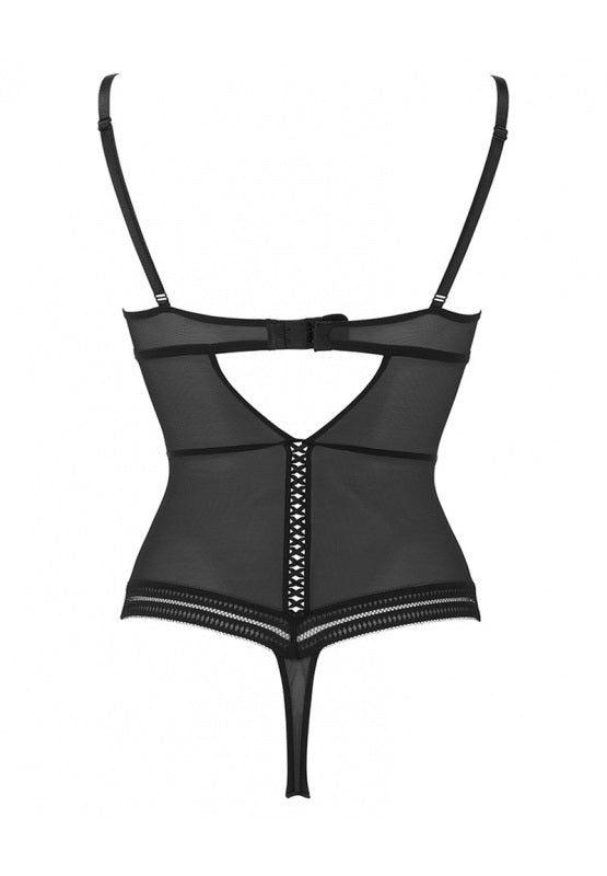Contradiction Plunge Body In Black & Silver - Gossard