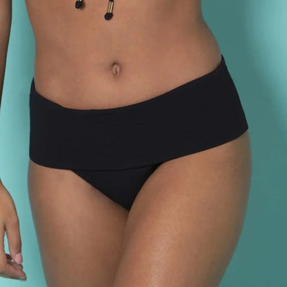 Sol Beach Foldover Bikini Brief In Black - Pour Moi