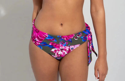 Heatwave Fold Over Tie Bikini Brief In Cape Verde - Pour Moi