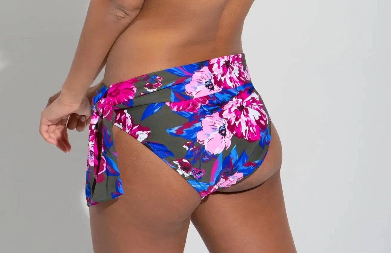 Heatwave Fold Over Tie Bikini Brief In Cape Verde - Pour Moi