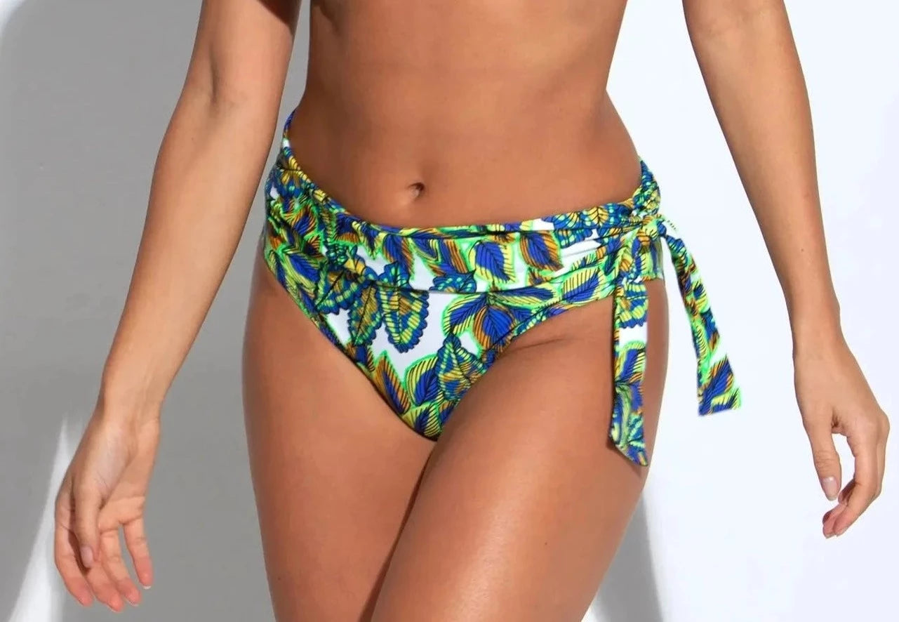 Heatwave Fold Over Tie Bikini Brief In Mombasa - Pour Moi