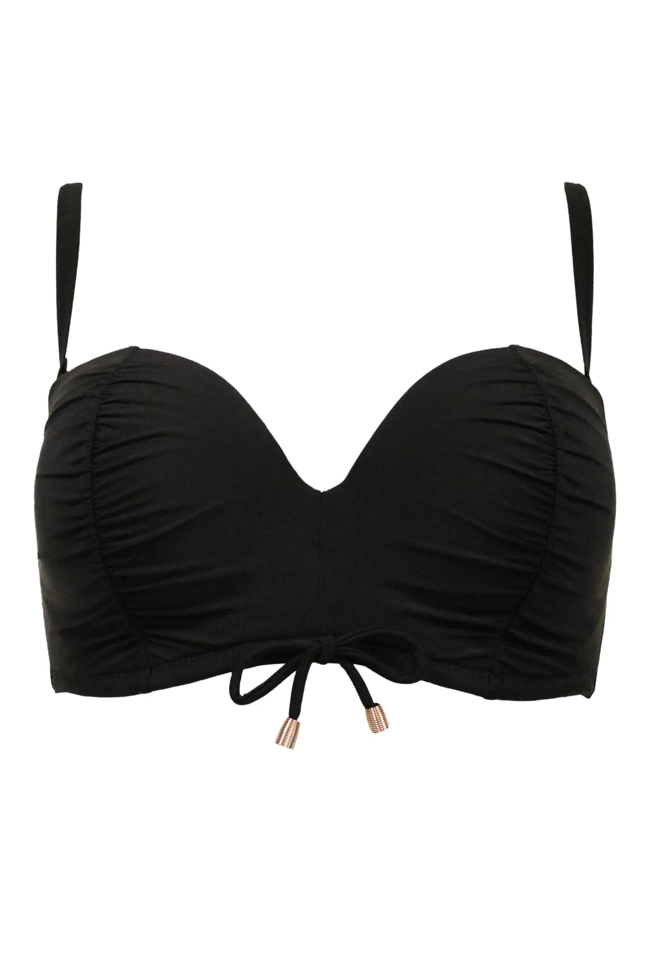 Santa Cruz Strapless Lightly Padded Bikini Top In Black - Pour Moi