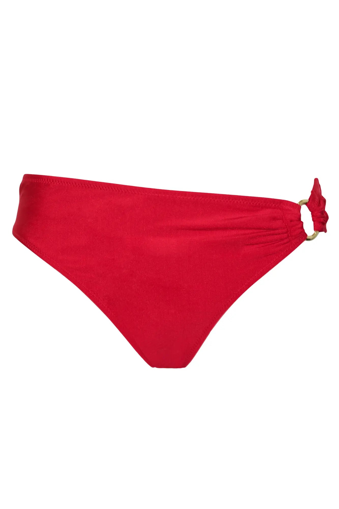 Samoa Ring Detail Bikini Brief In Red - Pour Moi