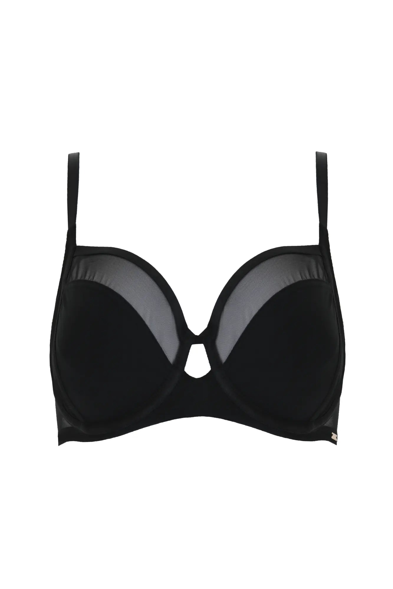 India Sheer & Opaque Underwired Bra In Black - Pour Moi