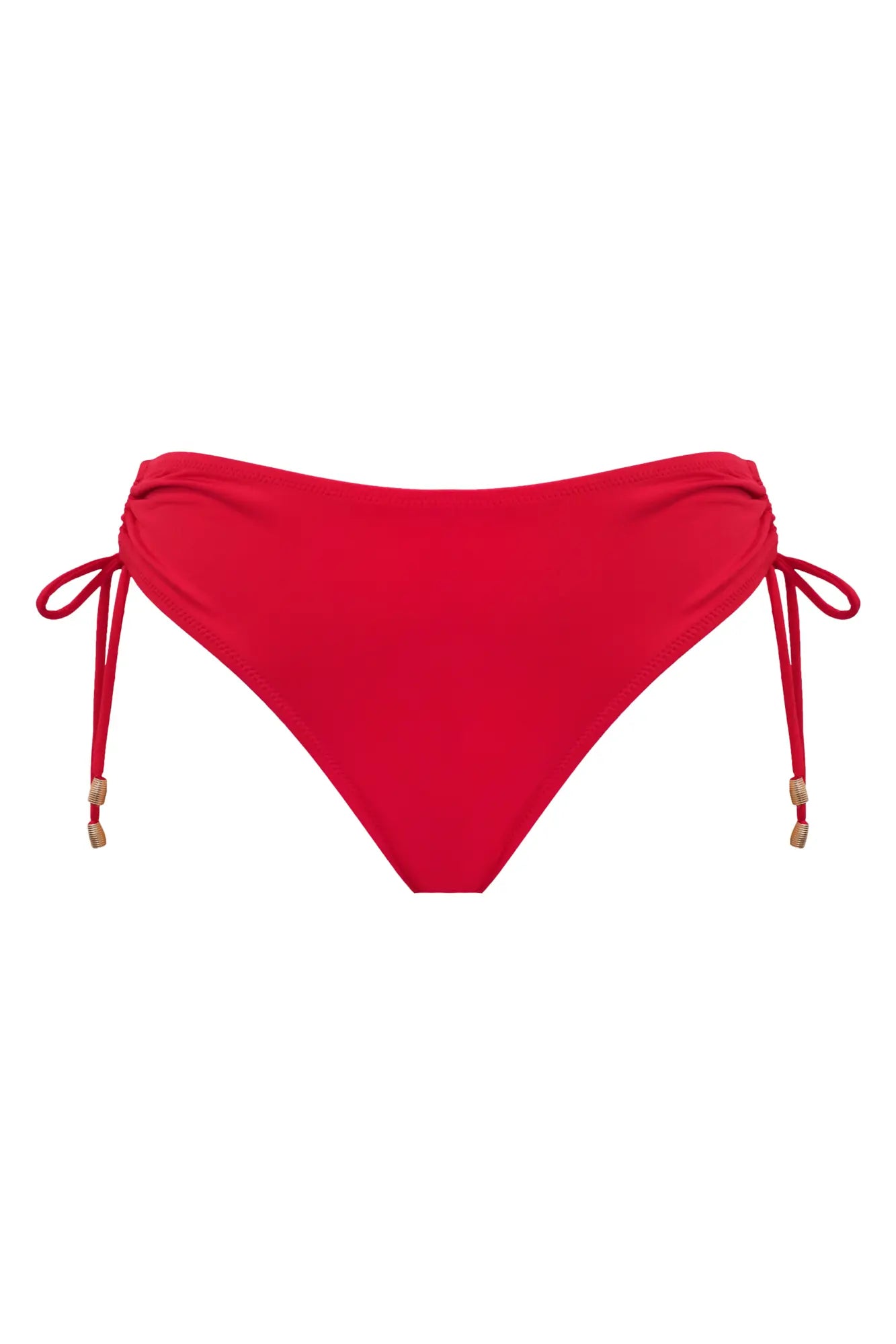 Santa Cruz - Bas de bikini échancré réglable sur les côtés - Rouge - Pour Moi