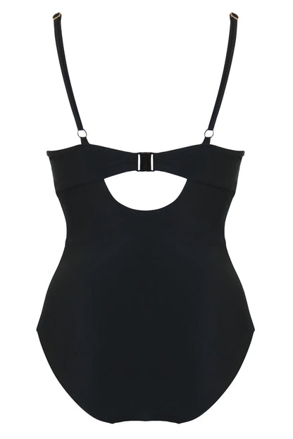 St Barts Control & Push-Up Padded Underwired Swimsuit In Black - Pour Moi