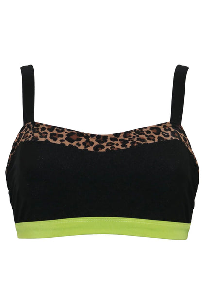 Palm Springs Colour Block Hidden Underwired Cami Top In Black & Lime  - Pour Moi