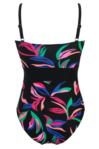 Palermo Panelled Control Swimsuit In Multi - Pour Moi