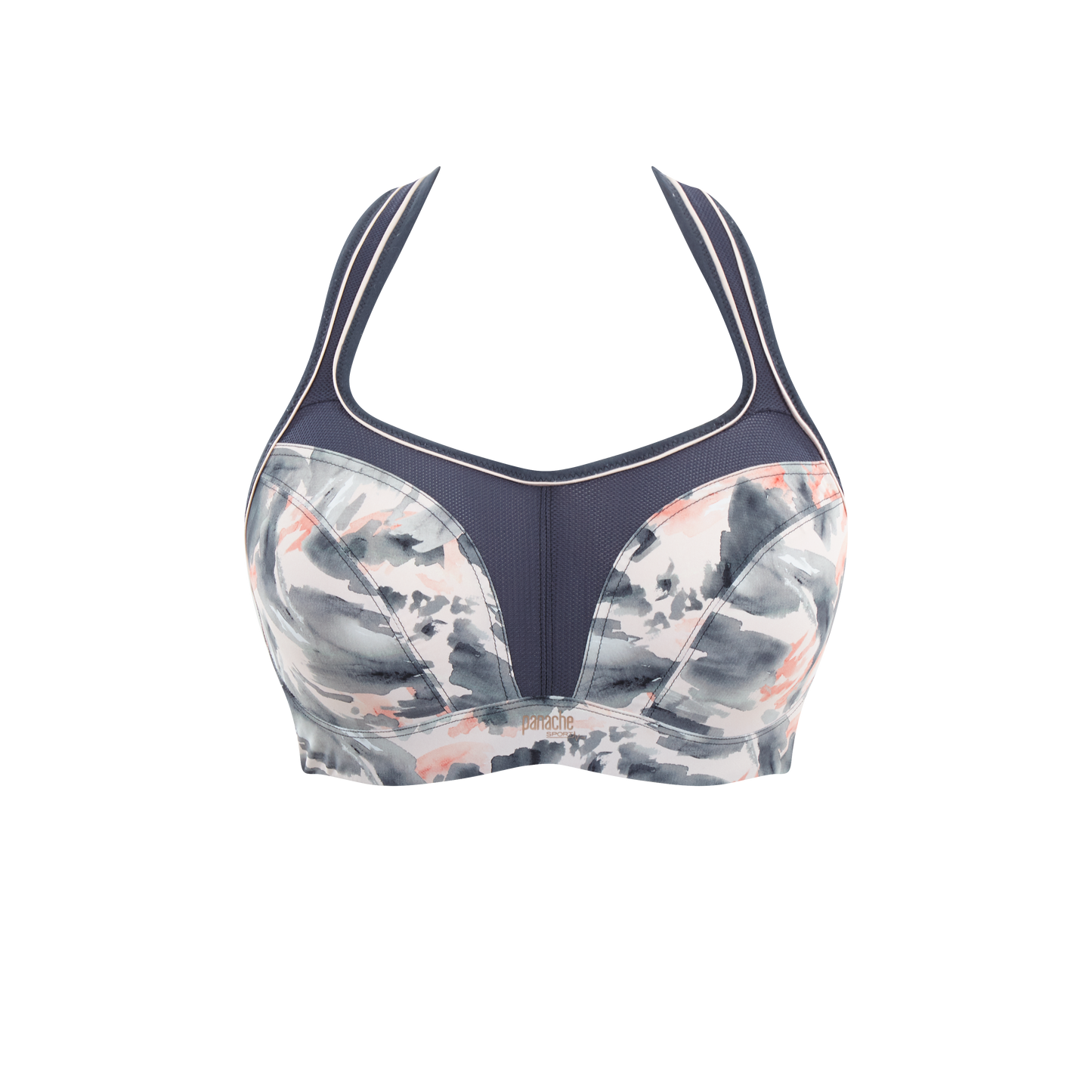 Wired Sports Bra In Abstract Ink - Panache