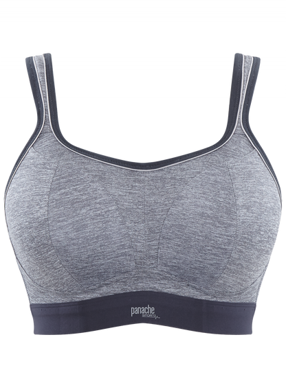 Non Wired Sports Bra In Charcoal Marl - Panache