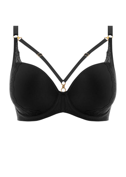 Temptress Plunge Moulded Bra With Removable Cup Straps In Black - Freya