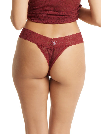 Daily Lace Original Rise Thong In Shiraz Red - Hanky Panky