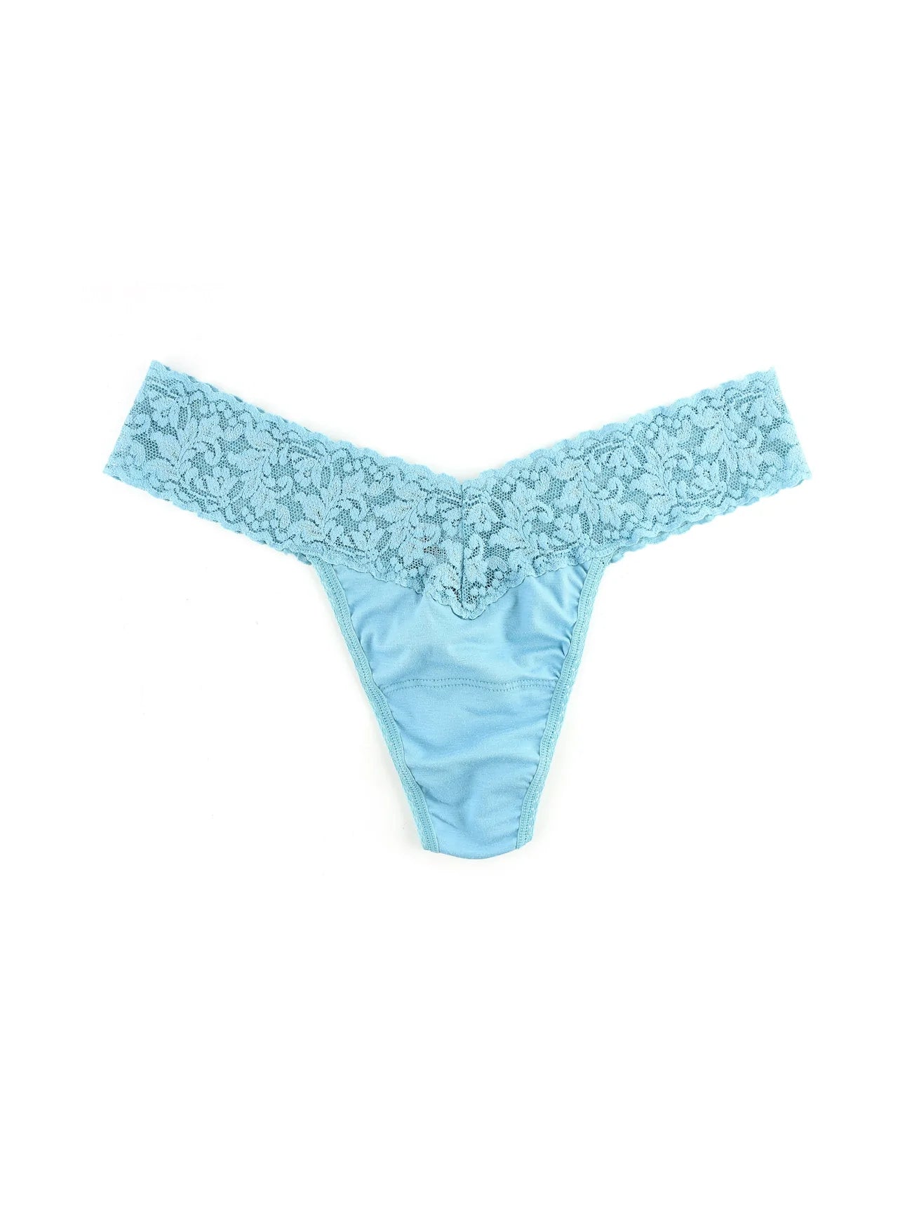 Supima Cotton Original Rise Thong In Mineral Blue- Hanky Panky