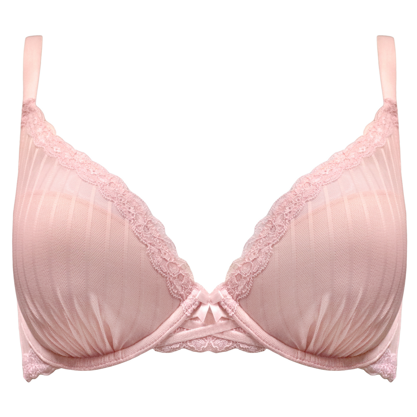 Luxe Linear Lightly Padded Bra In Soft Pink - Pour Moi