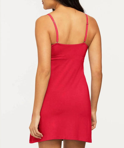 Modal Bust Support Chemise In Sunkissed Red - Montelle