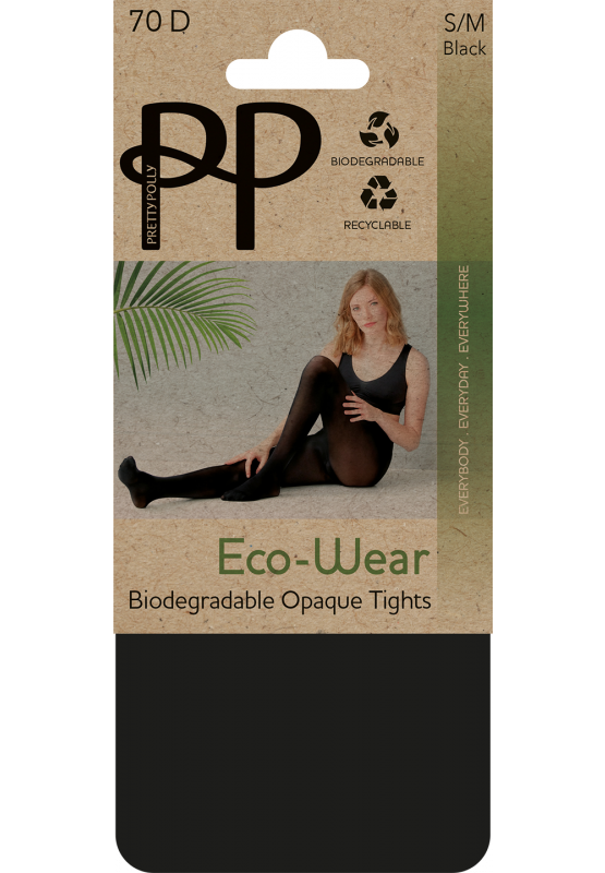 70D Eco-Wear Opaque Tights In Black - Pretty Polly